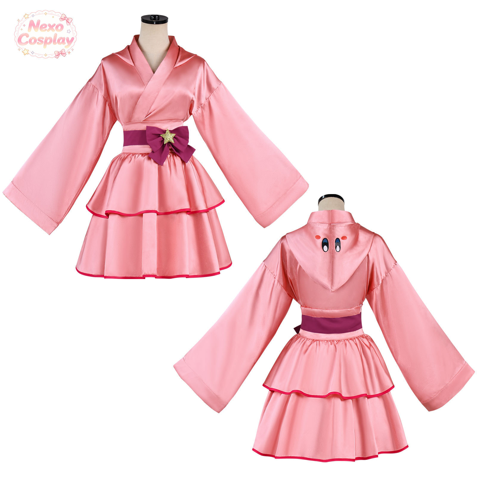 Anime Cosplay Kimono - 핑크 볼 코스프레 의상 핑크 소녀
