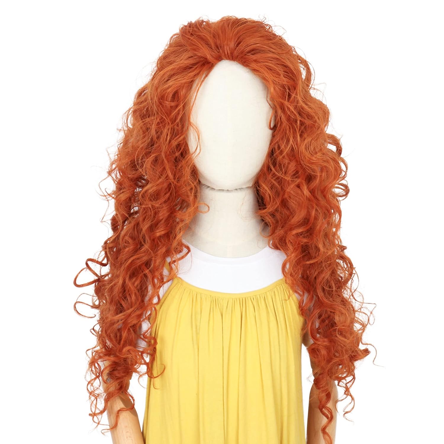 Anime Cosplay Orange Hair - 긴 오렌지색 곱슬머리 코스프레 할로윈 합성