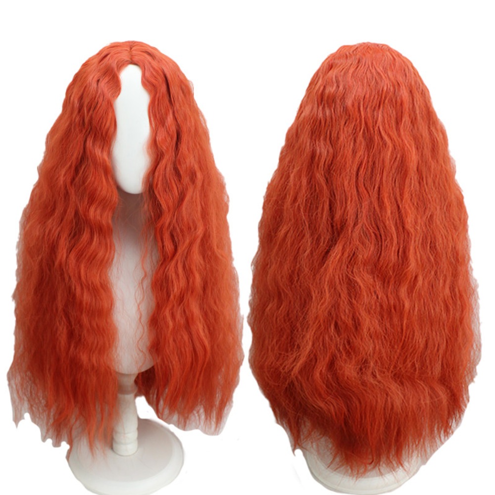Anime Cosplay Orange Hair - 말레니아 코스프레 가발 오렌지 레드 곱슬머리