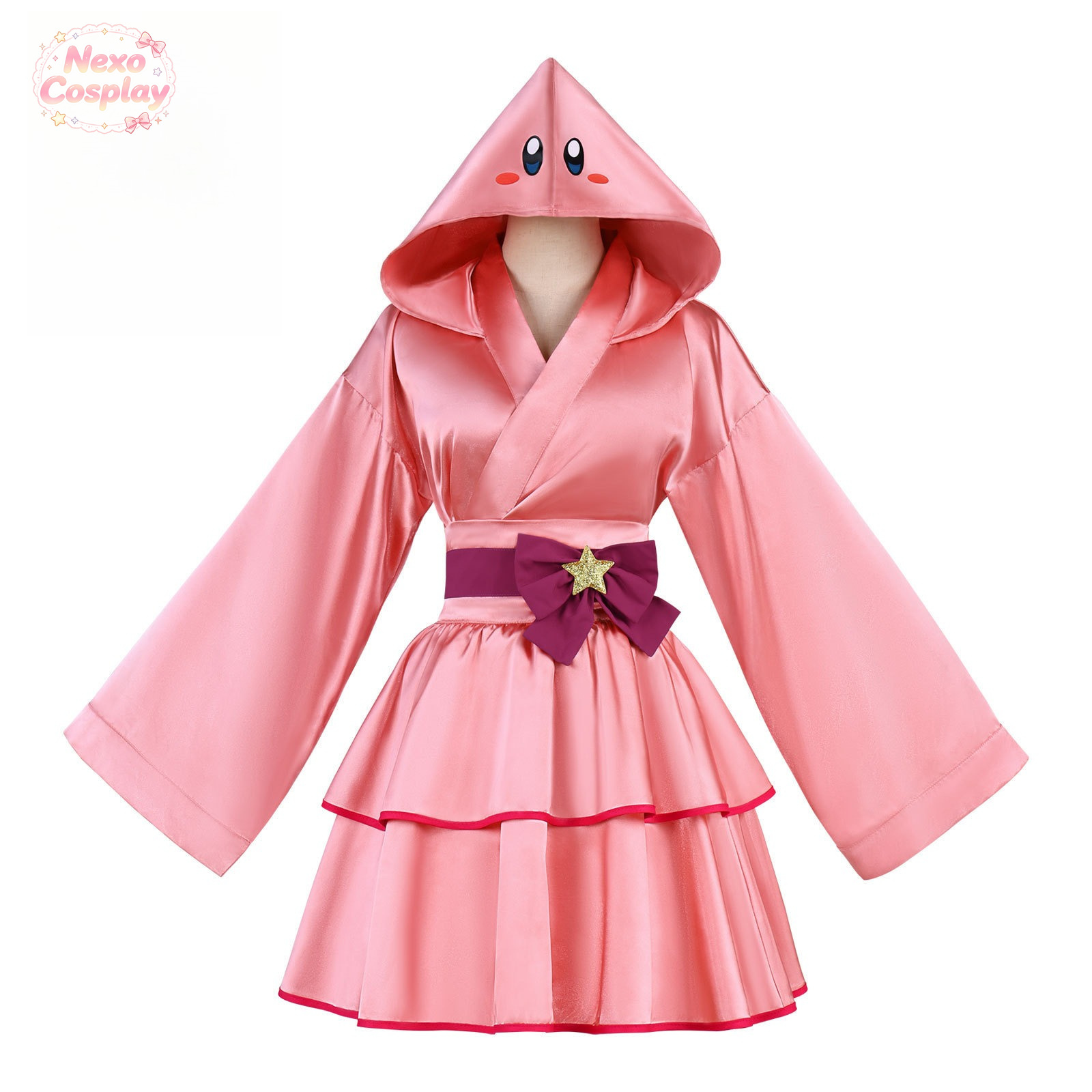 핑크 볼 코스프레 의상 핑크 소녀 후드 기모노 스커트  - Anime Cosplay Kimono 리뷰 및 가격