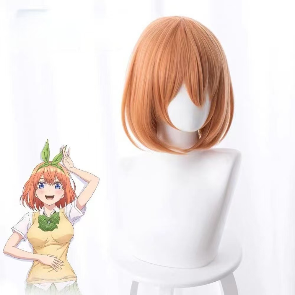 나카노 요츠바 코스프레 가발, 오렌지색 짧은 밥 스타일 - Anime Cosplay Orange Hair 리뷰 및 가격