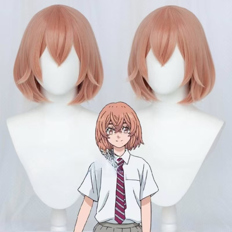 도쿄 리벤저스 타치바나 히나타 코스프레 가발 오렌지 핑 - Anime Cosplay Orange Hair 리뷰 및 가격