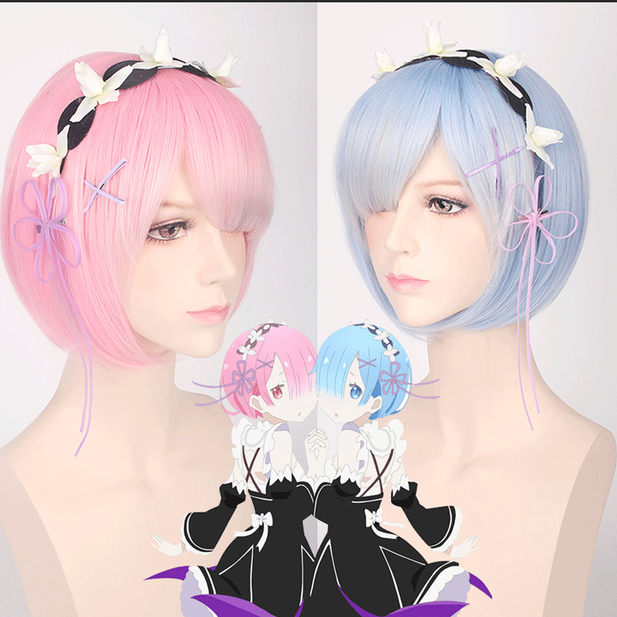 다른 세계에서 처음부터 시작하는 램 렘 코스프레 가발은 - Cosplay Duo Anime 리뷰 및 가격