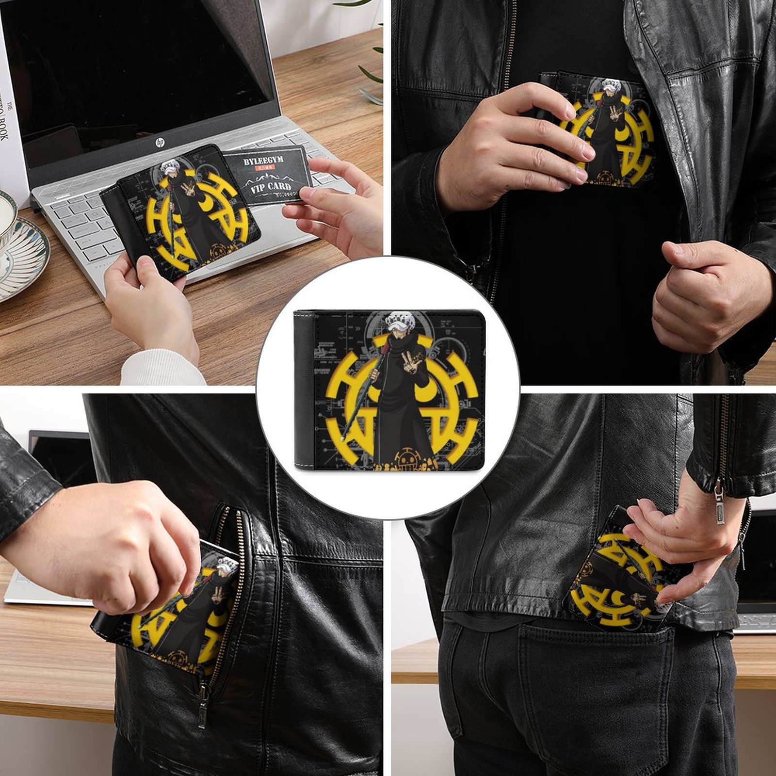 Trafalgar Law 남성용 지갑 Pu 가죽 짧은  - Death Note Replica 리뷰 및 가격