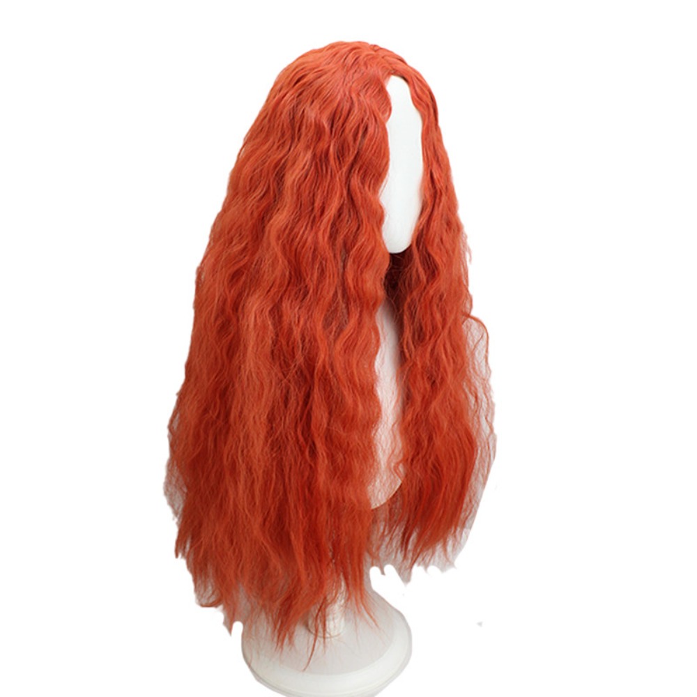 말레니아 코스프레 가발 오렌지 레드 곱슬머리 - Anime Cosplay Orange Hair 리뷰 및 가격
