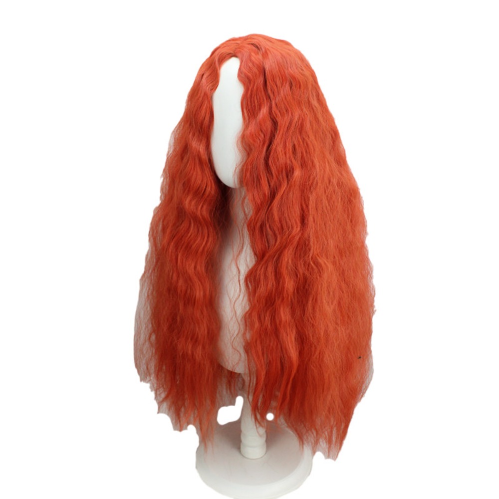 말레니아 코스프레 가발 오렌지 레드 곱슬머리 - Anime Cosplay Orange Hair 리뷰 및 가격