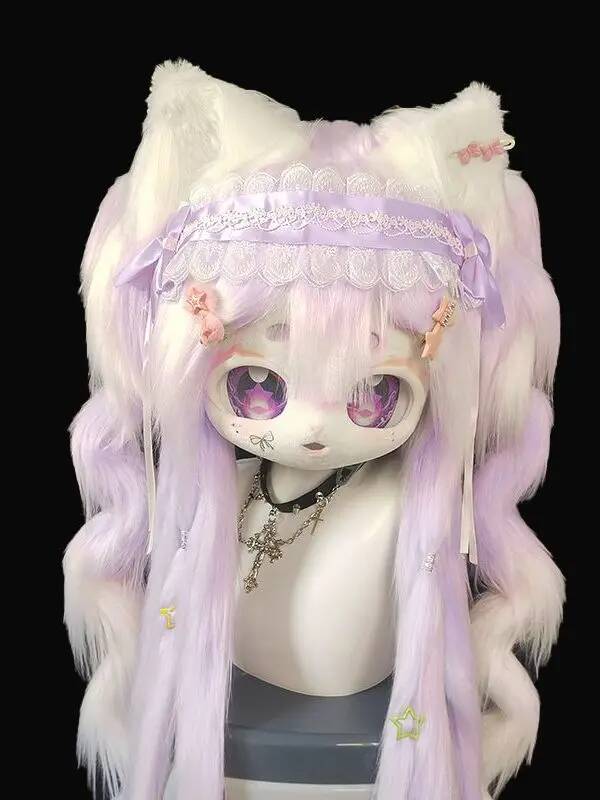 수제 키그 퍼슈트 헤드, 귀여운 고양이 케모노 마스크, - Anime Cosplay With Mask 리뷰 및 가격